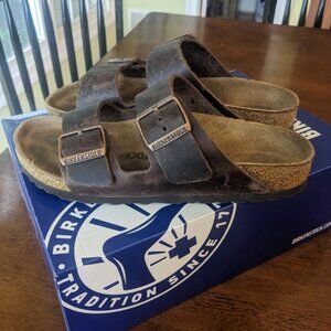 Arizona Distressed Oiled Leather Sandals | Habana, Size 38 Narrow